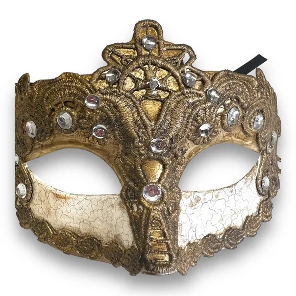 GOLD Vintage MARDI GRA or MASQUERADE MASK CIRCA 2014 - Picture 7 of 14